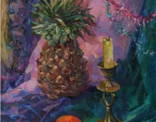 Натюрморт со свечой и ананасом